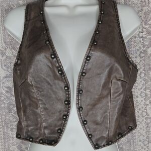 Elegant Brown Studded Vest for Women
